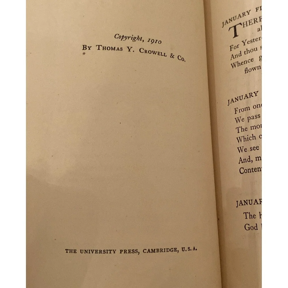 Antique Lowell Day by Day 1910 Suede Bound University‎ Press Daily Poems
